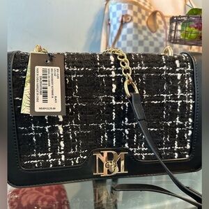 Badgley Mischka Wool Vegan Leather Crossbody